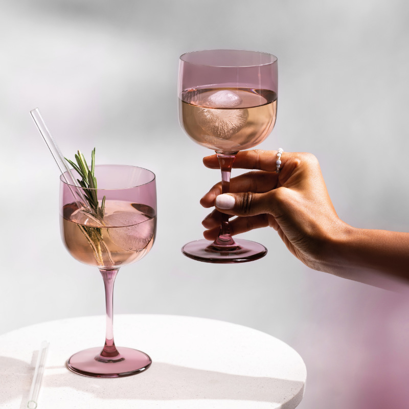 Villeroy & Boch Like Glass Modern Green Crystal Wine Goblet Glass - Set of  2