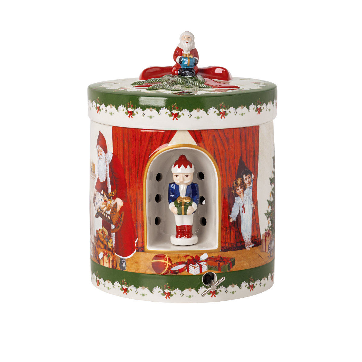 Villeroy & Boch Christmas Toys Geschenkpaket rund Santa bringt Geschenke - mit Spieluhr 'Stille Nacht' 21,5 cm Christmas Toys 1483276692