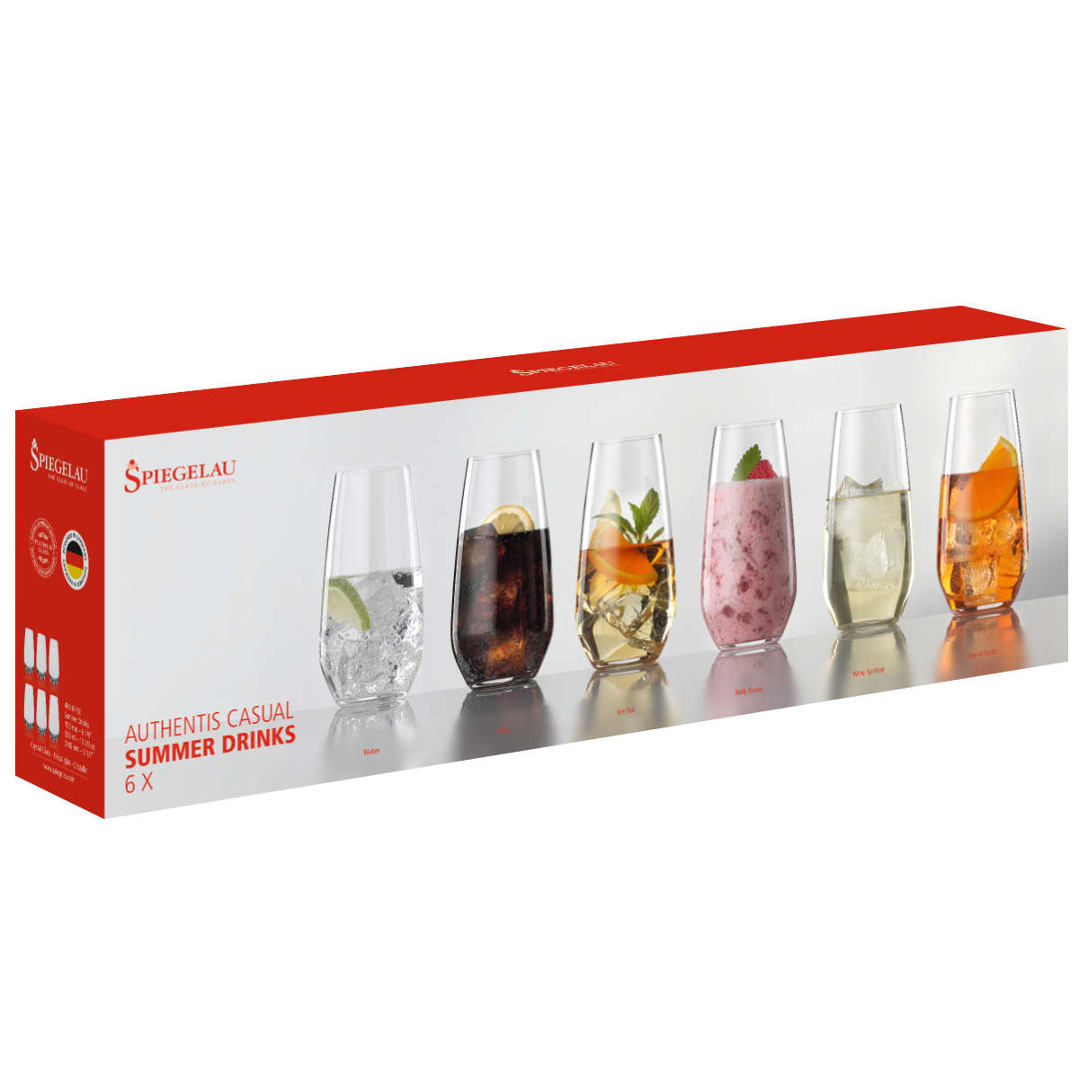 Spiegelau Authentis Casual Universalbecher - Summerdrinks 6er Glas Set 0,55 L Authentis Casual 4800192