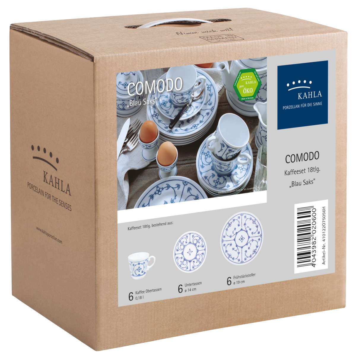 Kahla Blau Saks - Indisch Blau - Stohblumenmuster Kaffee-Set 18-tlg. Blau Saks - Indisch Blau - Strohblumenmuster 410122A75056H