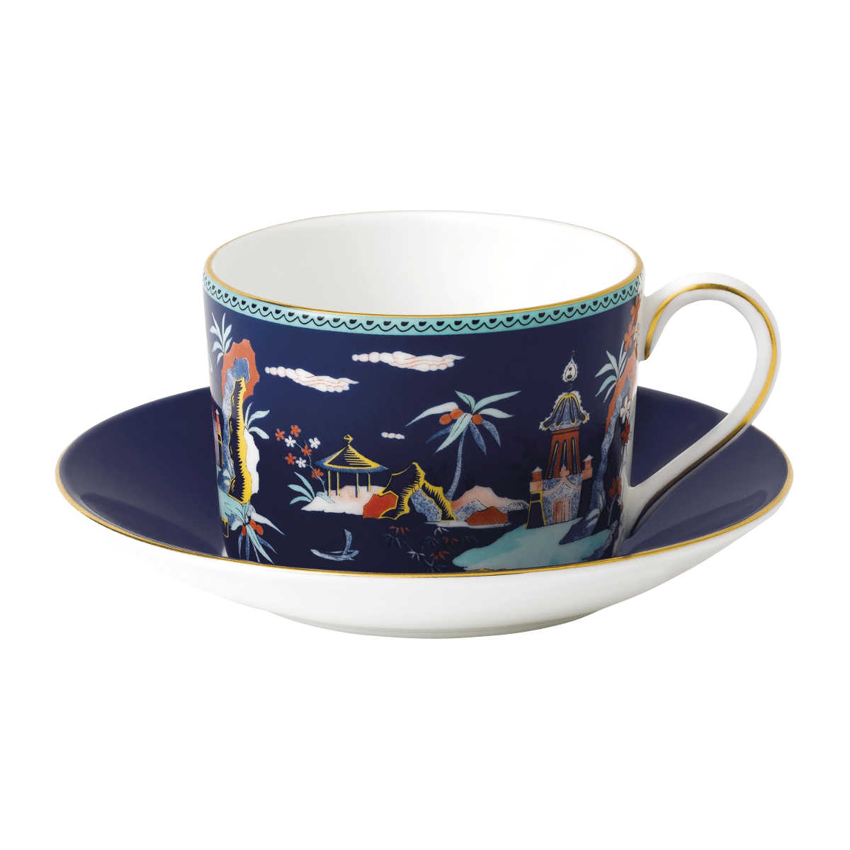 Wedgwood Wonderlust Teetasse Blue Pagoda 0,15 L mit Untertasse 14 cm 2-tlg. Wonderlust 40031709