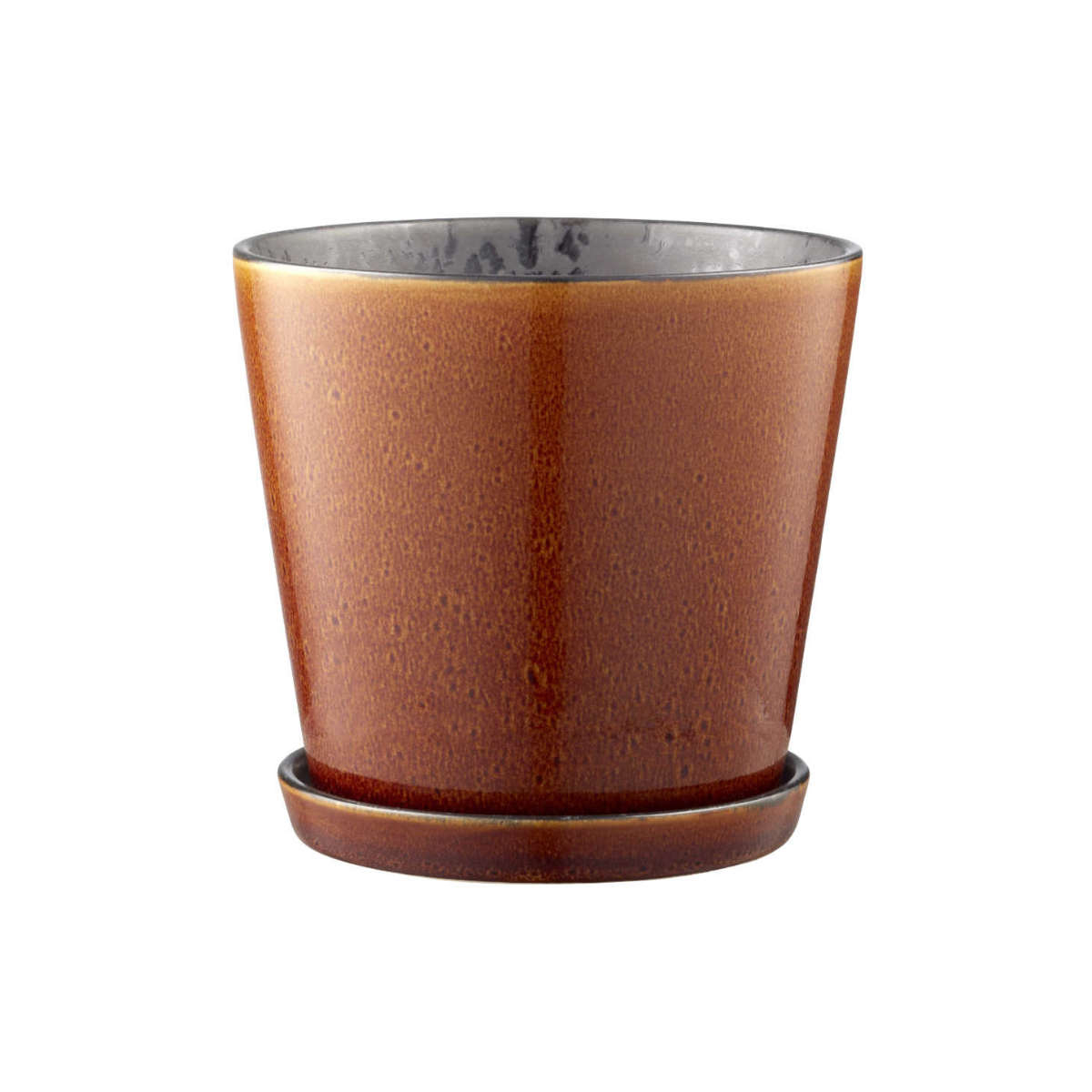 Bitz Gastro amber / black Blumentopf - Kräutertopf mit Untertasse d: 14 cm / h: 12,5 cm Gastro amber / black 11242