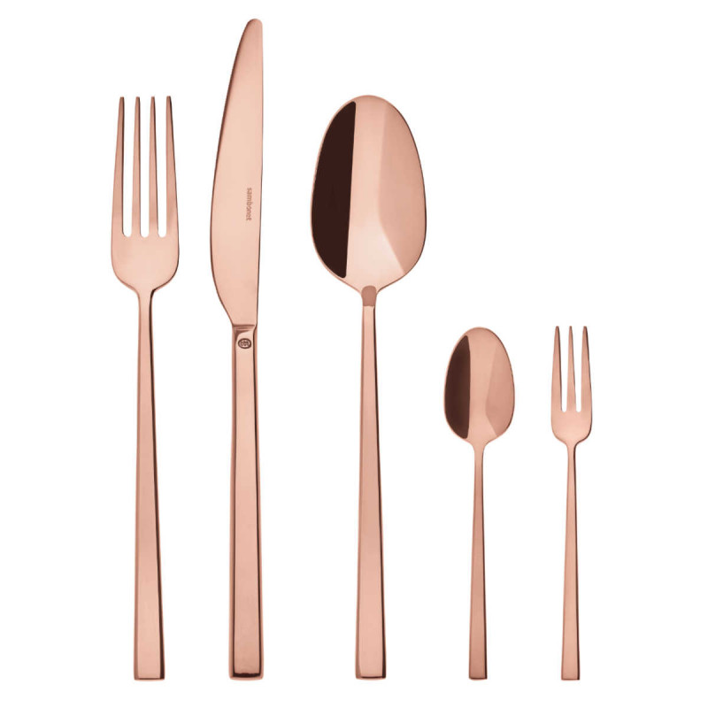 Sambonet Rock - stainless steel / PVD copper cutlery set 60 pcs.