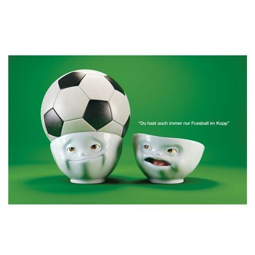 Fiftyeight Products TV Tassen Frühstücksbrettchen Fussball im Kopp 23x14 cm TV Tassen T040111