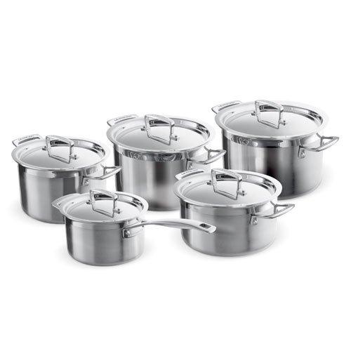 Le Creuset '3-PLY Edelstahl Kochgeschirr' Profi-Set aus Fleischtopf Bratentopf und Profitopf 5-tlg. 3-PLY Edelstahl Kochgeschirr 96209400001000